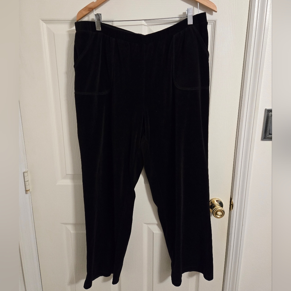 Liz & Me Catherine's Black Velour Women's Pants Size 0X (14/16W)